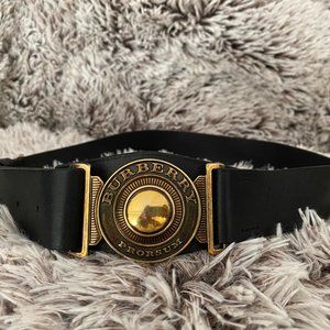 Burberry Black Leather Adjustable Logo Belt S/M 32